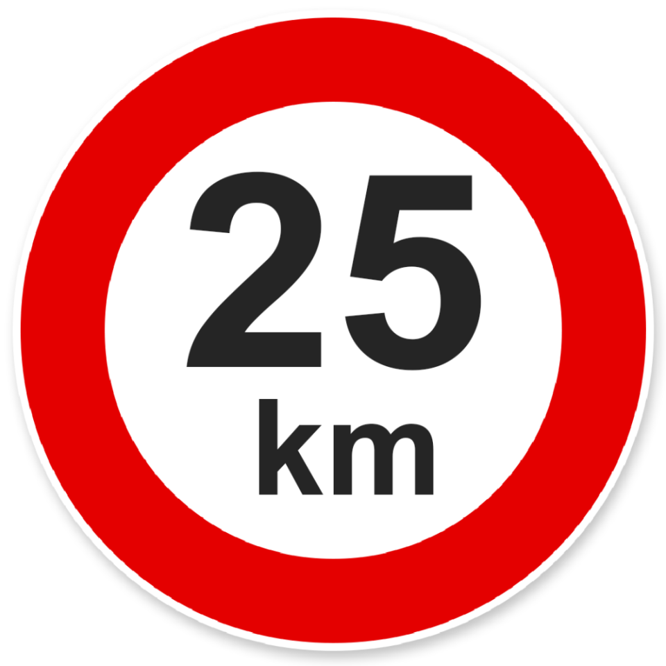 25 km Bord Snelheidsborden - Betervoorbereid.nl